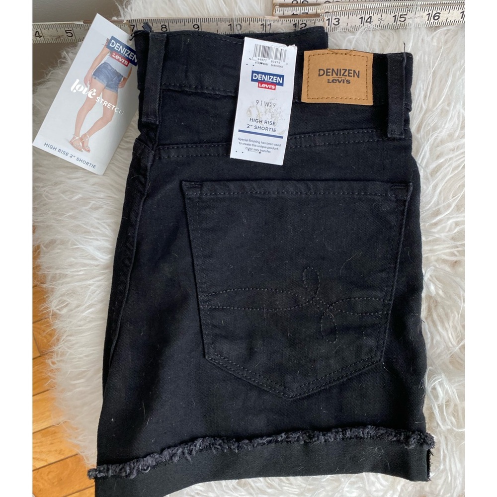 Levi’s Black Stretch Jean Shorts, High Waist, New, 9/29” - Picture 5 of 13
